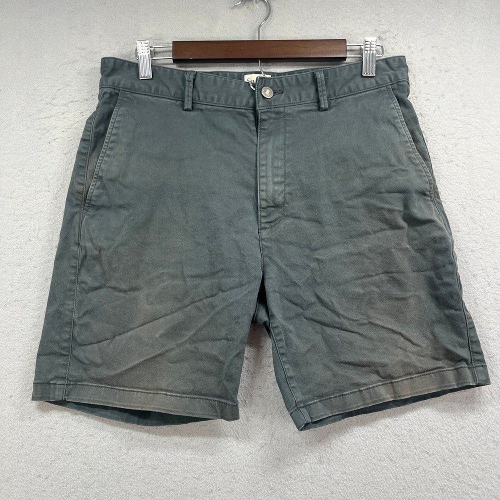 Flint and Tinder 365 Shorts Mens 32 Faded Green Chino Stretch Casual Gorpcore